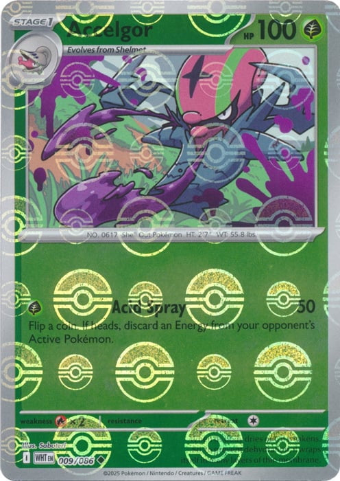 White Flare Accelgor #9/86 Pokeball Holo
